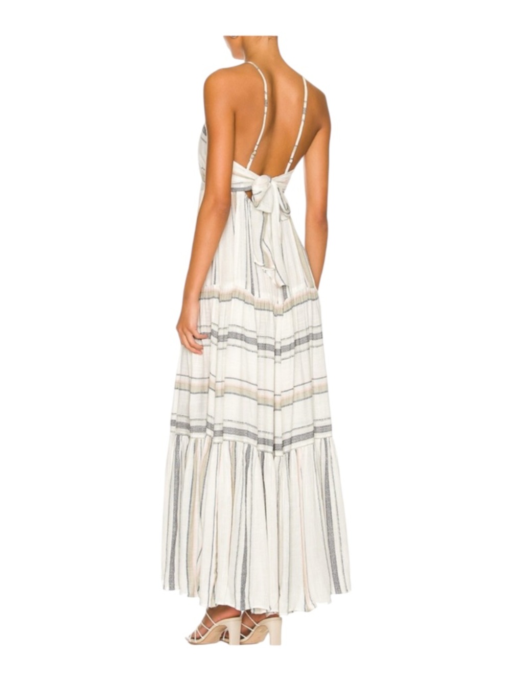 L* Space Santorini in Isla Vista Stripe Tiered Maxi Slip Dress Sz. XS - Picture 5 of 11
